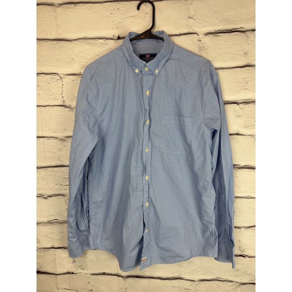 Vineyard Vines Mens Classic Fit Murray Shirt Blue Sailboat Print Cotton Medium - Picture 2 of 9